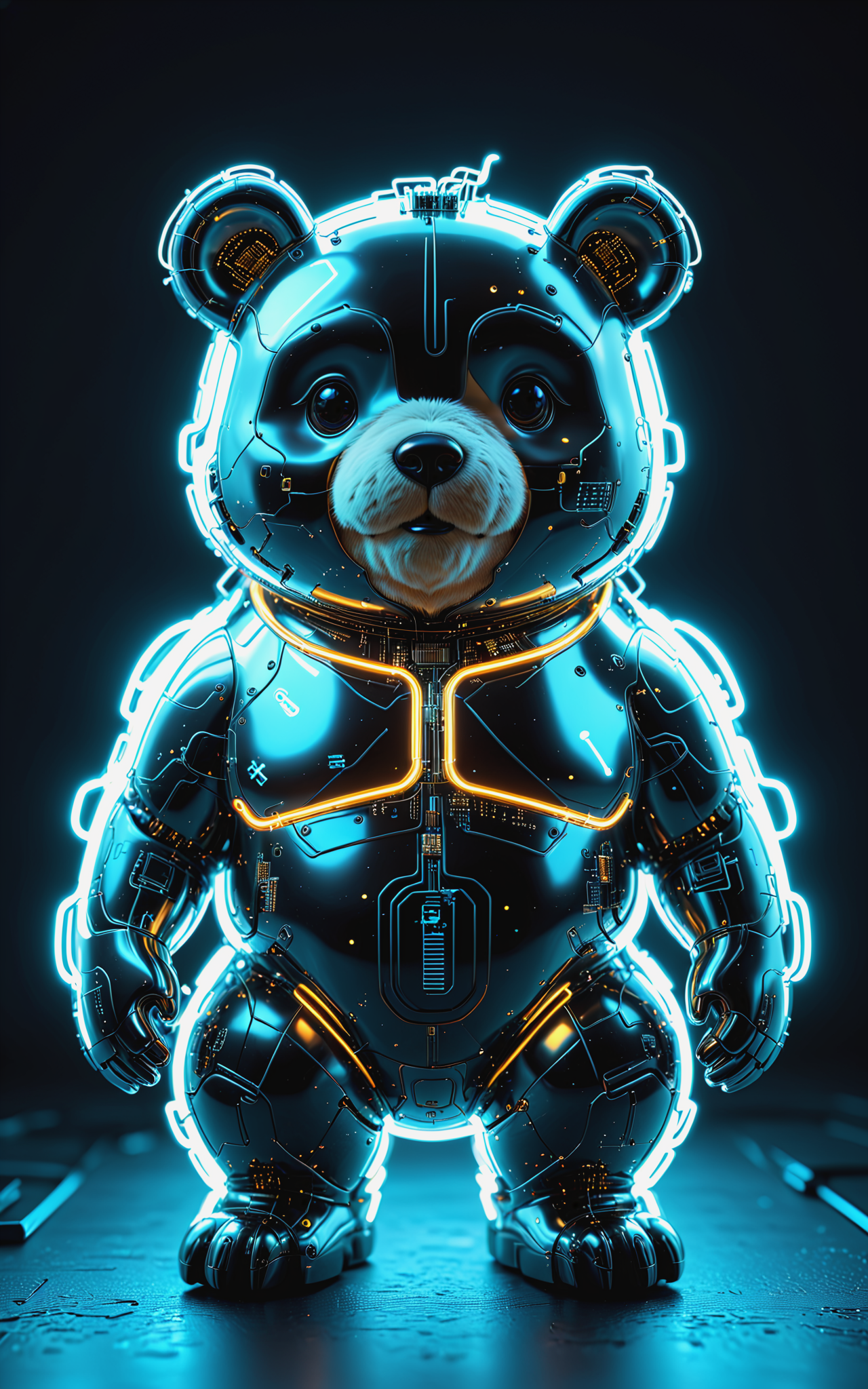 10575-2618770438-cute adorable chibified Mirrored Chrome bioluminescent circuit board cute adorable obese Bear_, glowing wires, hyper detailed, b.png